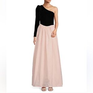 ANTONIO MELANI Black and Pink One Shoulder Dress